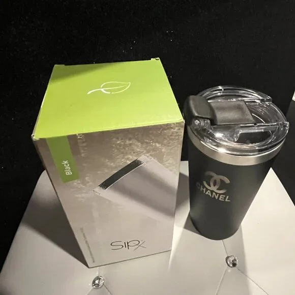 NIB Fashion Black Thermal Coffee Hot Drinks Mug/Cup 16 oz - Picture 7 of 8